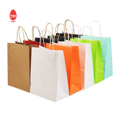 हैंडल के साथ 3x8.5 इंच उपहार पैकिंग बैग एसजीएस वस्त्र पैकिंग क्राफ्ट पेपर बैग