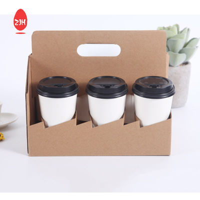 Einweg-Karton wiederverwendbare Verpackungsbox FSC Drink Coffee Paper Cup Holder Tray