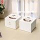Caixas de bolo de papelão impressas personalizadas com alça caixa de bolo de casamento branca de 12 polegadas por atacado