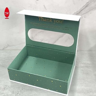 Коробка белого магнитного косметического бумажного подарка упаковывая с окном