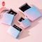 Caixa de embalagem de presente de papelão estampado de prata sênior OEM azul rosa gradiente