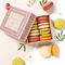 Recipientes de embalagem de alimentos descartáveis ​​de luxo de 11 cm embalagem de caixa de macaron rosa