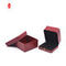 Kotak Penyimpanan Perhiasan Kulit Laminasi Emas Merah Mengkilap Pencetakan 4C